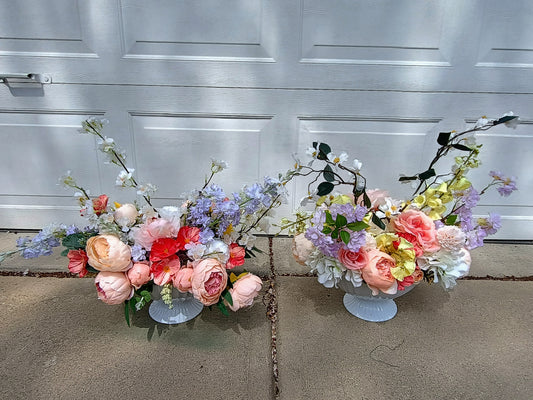 PAIR OF FAUX ARRANGMENTS